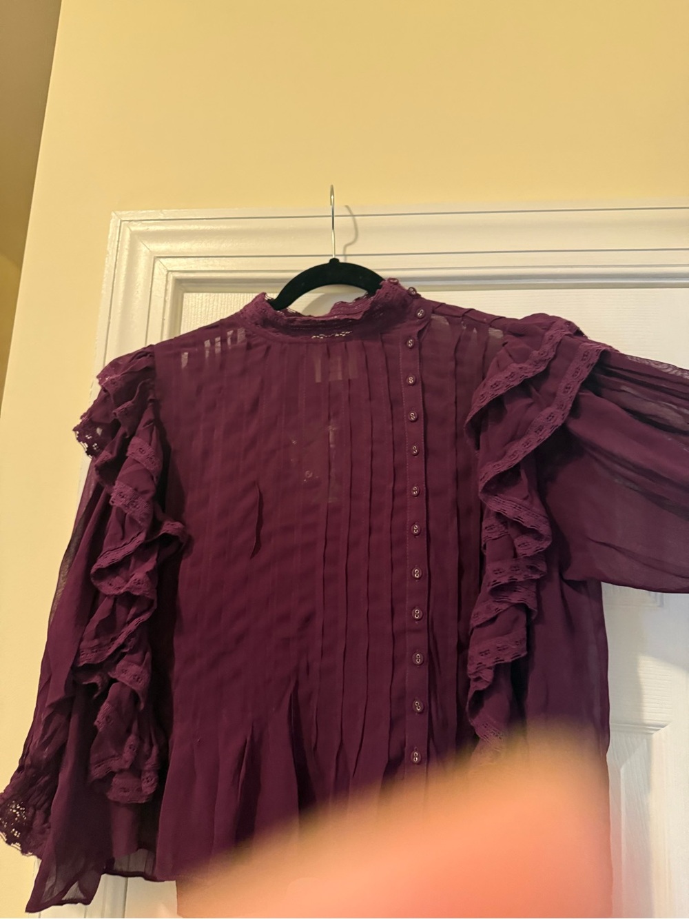 NWT FARM Rio Plum Ruffle Blouse - Picture 3 of 4